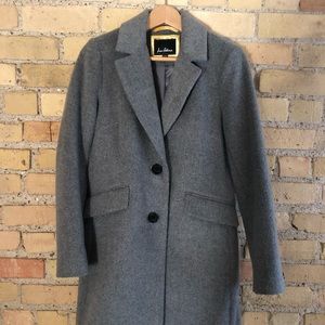 Notched Collar Wool Blend Coat